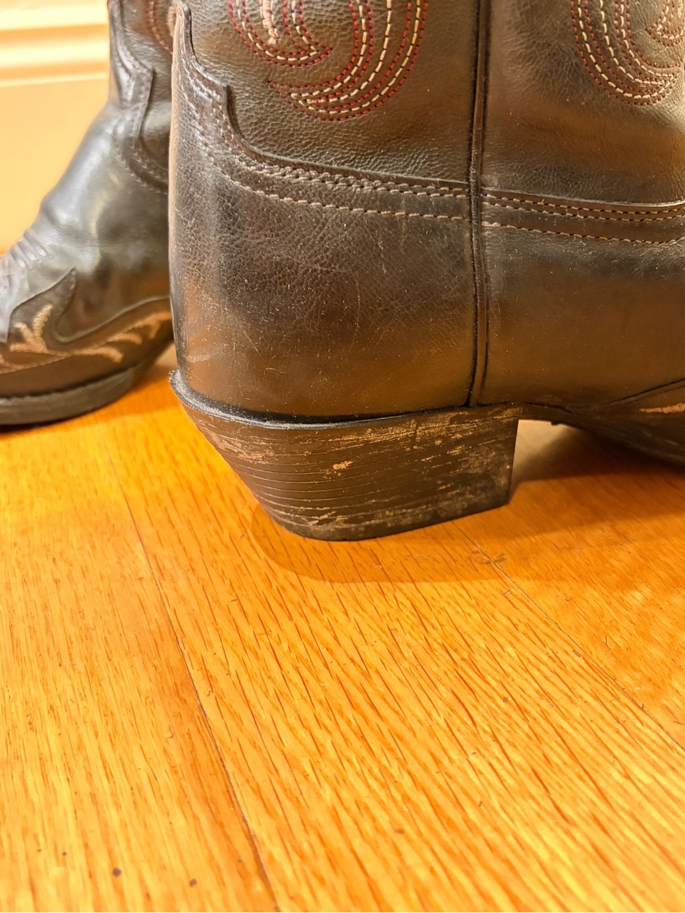 Women’s Dark Brown Leather Ariat Heritage Western J-Toe Wingtip Cowboy Boots - Picture 6 of 16